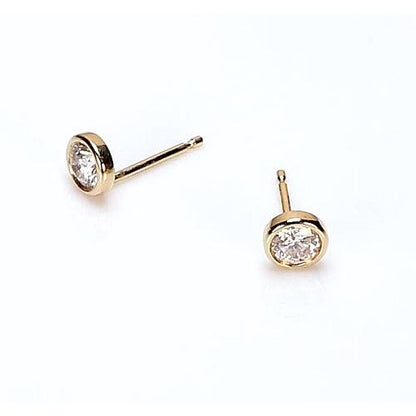  Natural Lady’s Vintage Style White Gold Diamond  Stud Earrings