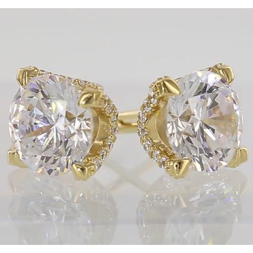  prong Style Wedding  Stud Earrings White Gold Diamond