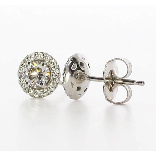 Studs- Halo Halo Studs Diamond Earrings