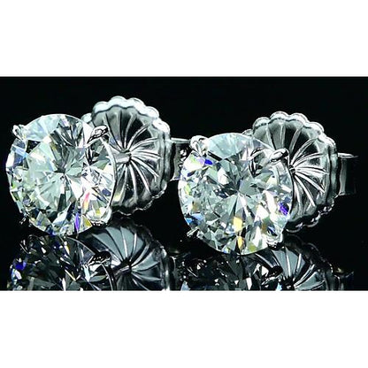 Fancy Princess Cut Style White Gold Diamond Stud Earrings