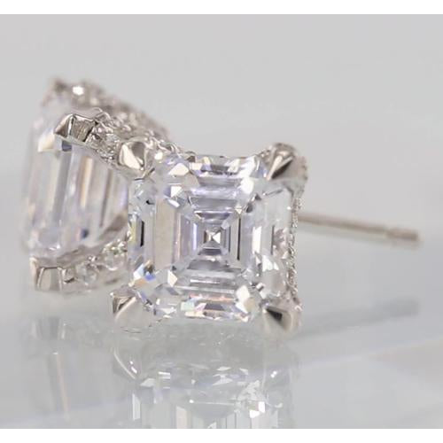 New Diamond Stud Earrings Asscher & Round