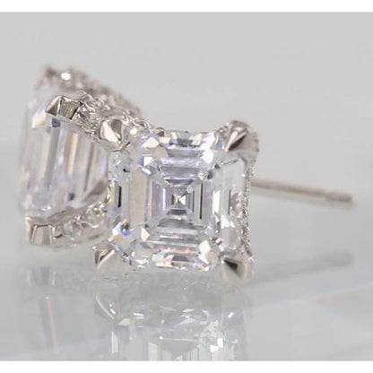 New Diamond Stud Earrings Asscher & Round