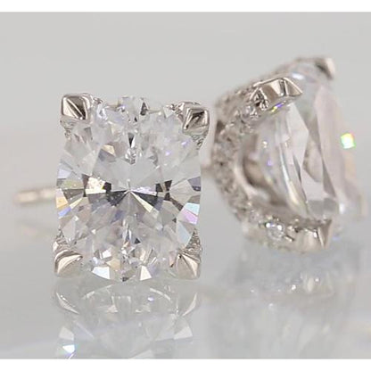  prong Style Wedding  Stud Earrings White Gold 