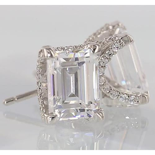 Natural Diamond Studs Emerald Cut Stud 