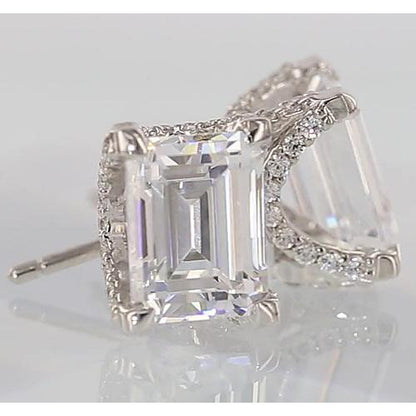 Natural Diamond Studs Emerald Cut Stud 