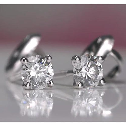  Sparkling Unique Lady’s White Gold  Stud Earrings 