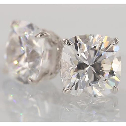Cushion Diamond    New High Quality Wedding  Stud Earrings White Gold Diamond