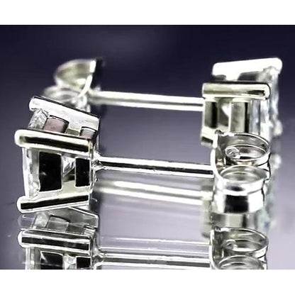 Stud Earrings Princess Diamond Studs 1 Carat