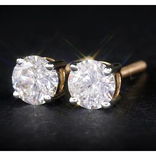 New Four Prong  Round Diamond Studs Earring