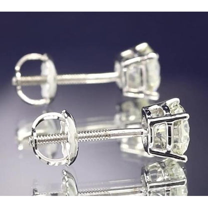 New Four Prong  Round Diamond Studs Earring
