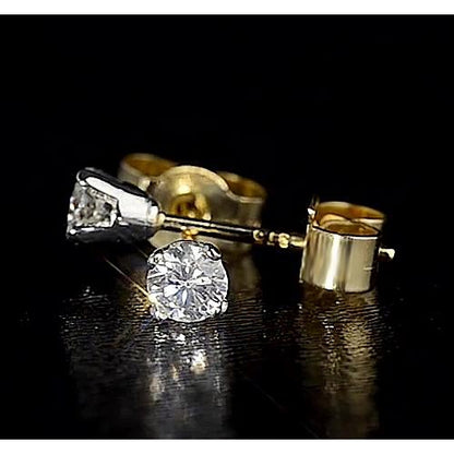 Women Jewelry Sparkling Unique  Stud Earrings White Gold Diamond 