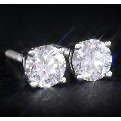 Woman's White Gold Weeding Anniversary  Stud Earrings