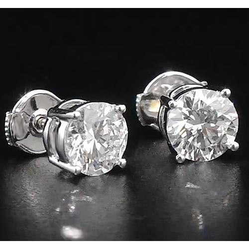  New High Quality Wedding  Stud Earrings White Gold Diamond