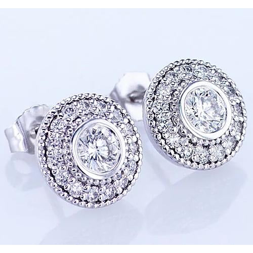 Women Jewelry Sparkling Unique Studs Halo Earrings White 