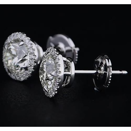 New High Quality Wedding  Studs Halo Earrings White