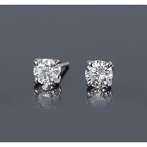  Studs Earring Prong Style White Gold