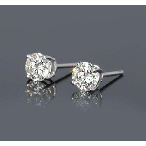 Prong Round Diamond Stud Earrings 