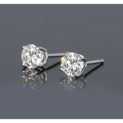 Prong Round Diamond Stud Earrings 