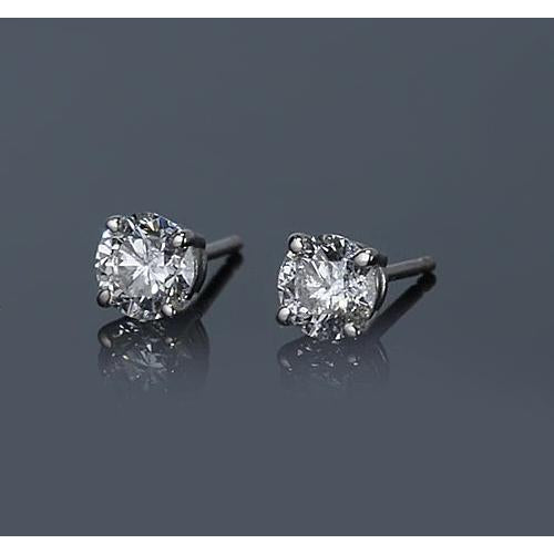   Natural Brilliant Engagement White Gold Diamond  Stud Earrings