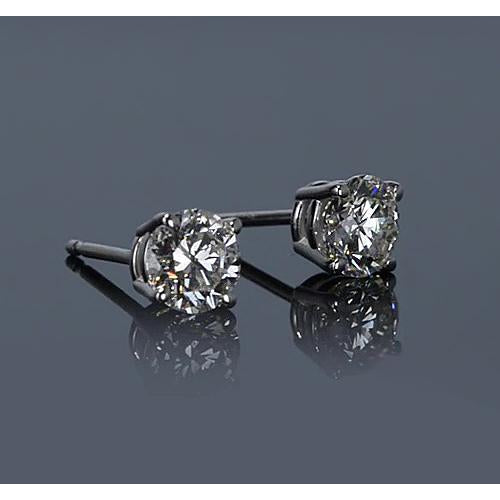Stud Earrings Diamond Stud Earring 1.20 Carats White Gold 14K Round F Vs1