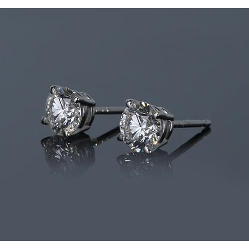  Round Diamond White Gold Jewelry Stud Earrings