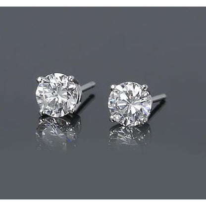   Natural Brilliant Engagement White Gold Diamond  Stud Earrings