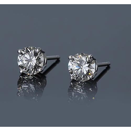 Stud Earrings Diamond Stud Earring 1.50 Carats Prong Round White Gold 14K F Vs1