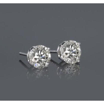 Stud Earrings Round Diamond Stud Earring 2 Carats