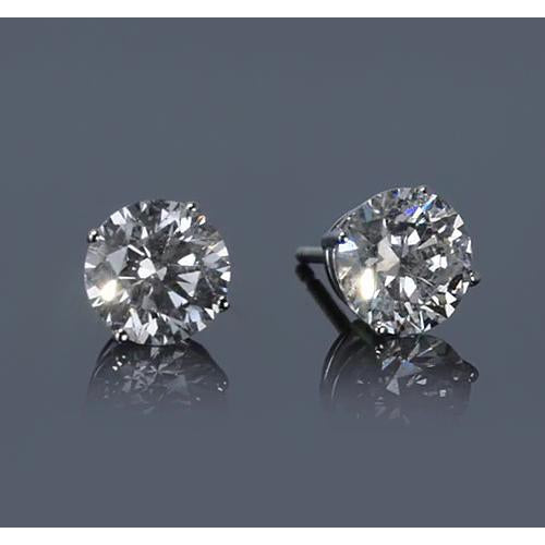 Women Jewelry Sparkling Unique  Stud Earrings White Gold Diamond 