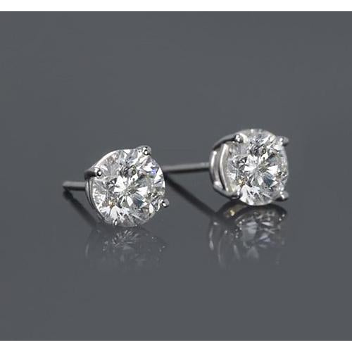 Stud Earrings Four Prong Round Diamond Stud Earring F Vs1 2 Carats