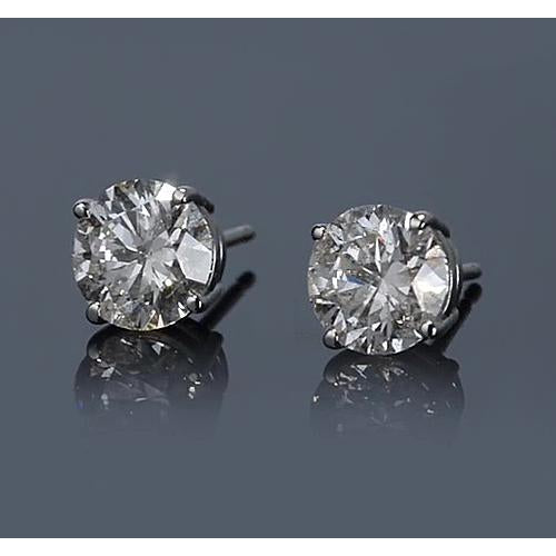 New Amazing  Prong Round Diamond  Stud Earrings