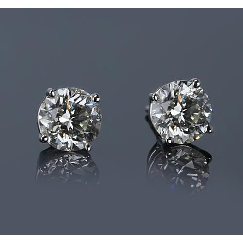   Natural Brilliant Engagement White Gold Diamond  Stud Earrings