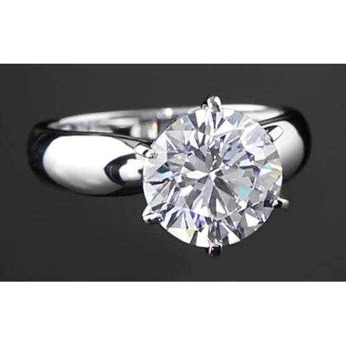 Fancy Wedding Engagement White Gold Diamond Solitaire Ring 