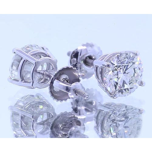 Stud Earrings Women Jewelry Sparkling Unique   White Gold Diamond 