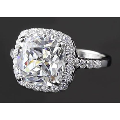 Halo Ring Round Diamond Anniversary Ring 5 Carats Halo Setting