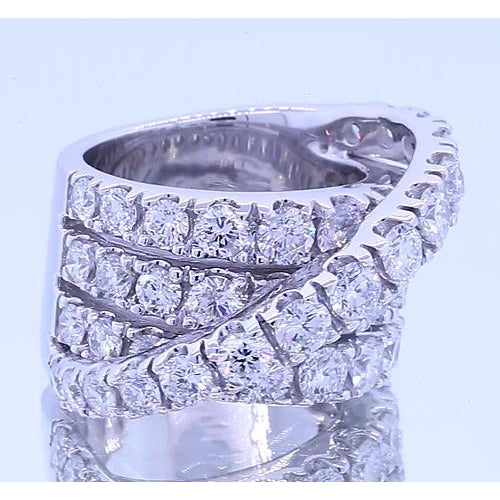 Eternity Band Fancy Ring Round Diamonds Four Prong White Gold 14K 5.10 Carats