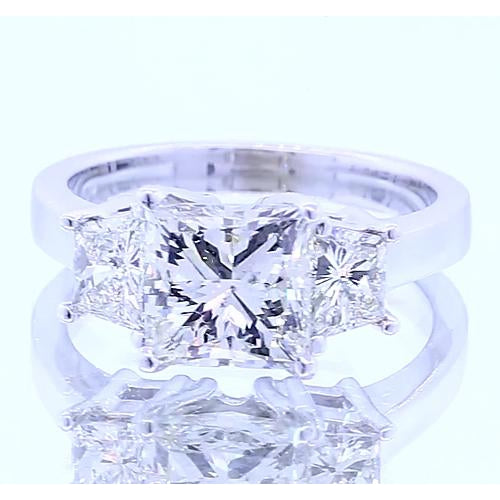 Three Stone Ring 2.5 Carats Three Stone Diamond Round Engagement Ring Jewelry