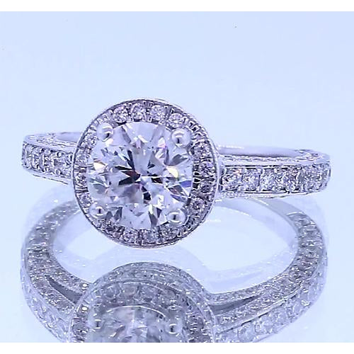 Halo Ring Halo Set Round Diamond Anniversary Ring 4 Carats