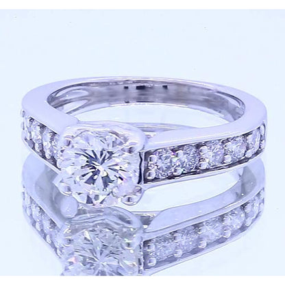 Solitaire Ring with Accents White 