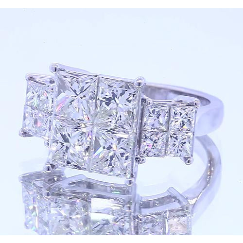 U Prong Princess Cut Anniversary Ring