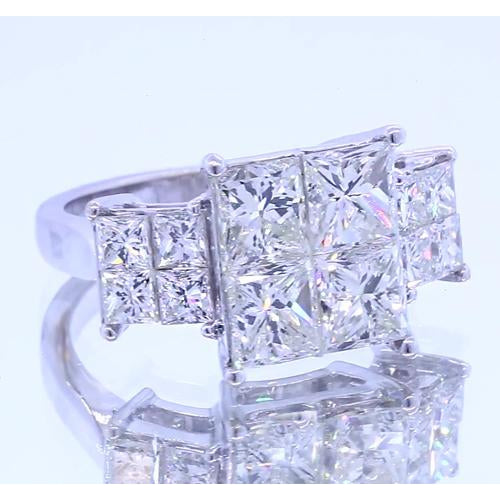 Diamond Engagement Ring Princess Cut White Gold 14K