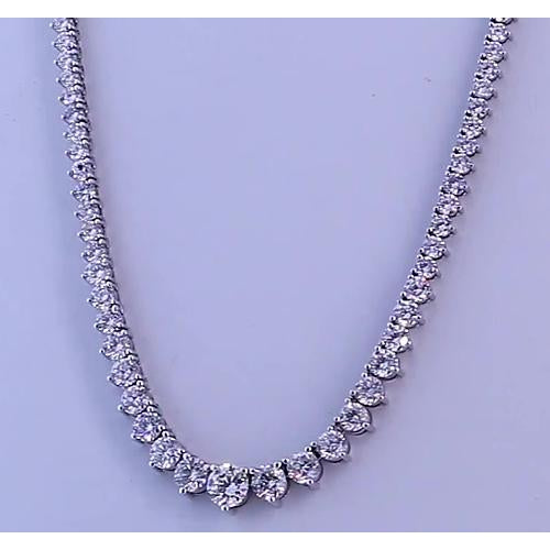 Necklace 14.65 Carats Round Diamond Womens’ Necklace White Gold 14K