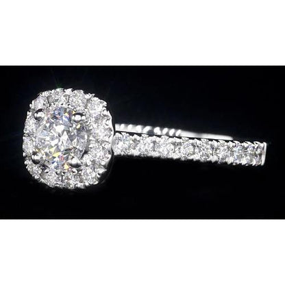 Halo Ring 3 Carats Halo Setting Engagement Ring White Gold 14K