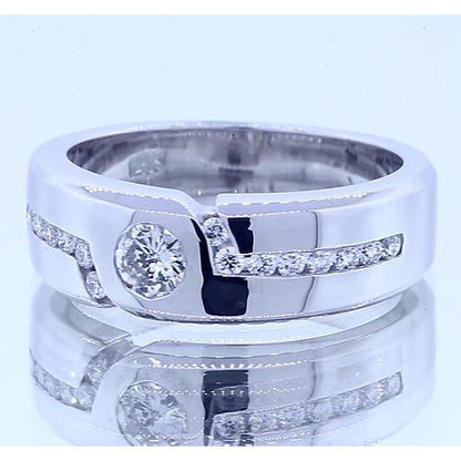 Band 1 Carat Simple Round Diamond Anniversary Band White Gold 14K Vs1 F