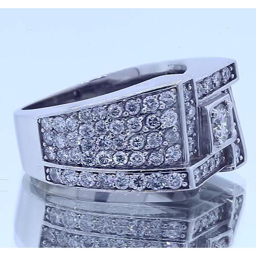 Mens Ring Vintage Look Men’S Ring Round Diamond Jewelry 3 Carats