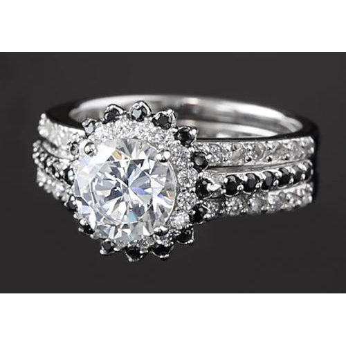Halo Ring 4.50 Carats Anniversary Ring Round Diamond Halo
