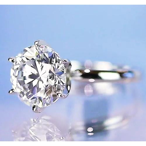 Solitaire Ring Solitaire Round Diamond Engagement Ring 6 Prong Setting 2 Carats