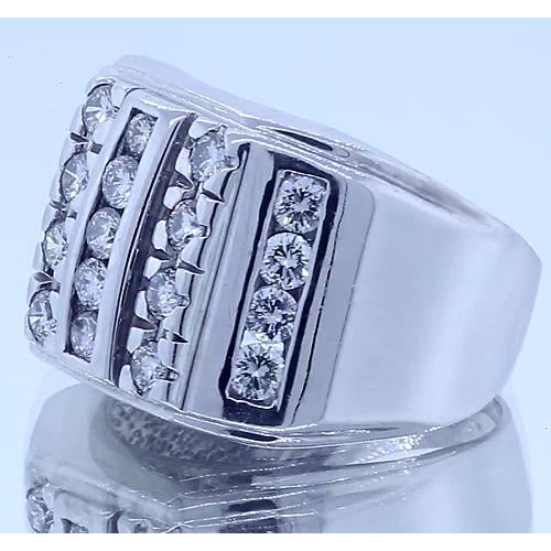 Mens Ring 3.75 Carats Mens Diamond Ring White Gold 14K