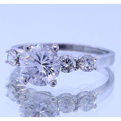 Engagement Ring Five Stone Diamond Engagement Ring Prong Setting 2.25 Carats