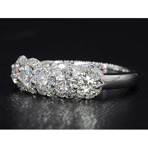 Womens Diamond Anniversary Ring White Gold 14K